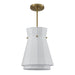 Convertible Pendant Thesis 206925A Bryony 12 inch 1 light Brushed Gold Convertible Pendant with White Synthetic Silk Shade THESIS