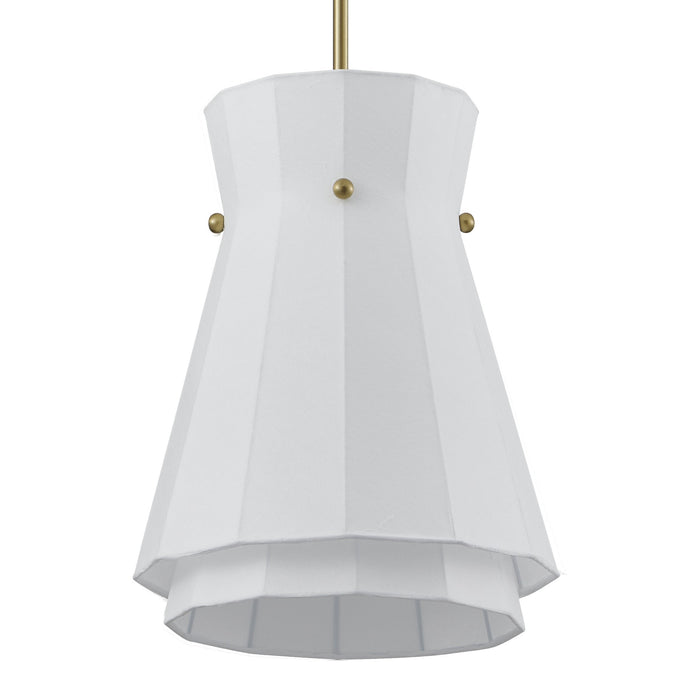 Convertible Pendant Thesis 206925A Bryony 12 inch 1 light Brushed Gold Convertible Pendant with White Synthetic Silk Shade THESIS