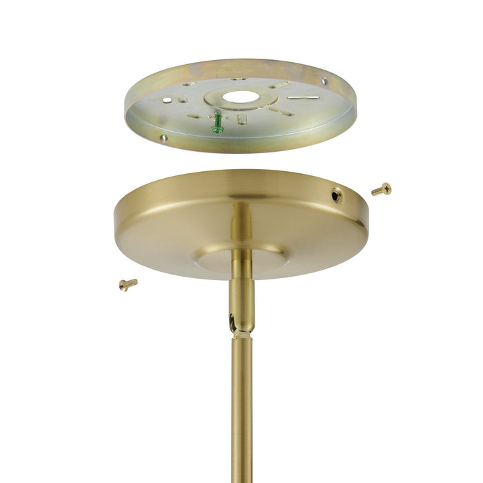 Convertible Pendant Thesis 206925A Bryony 12 inch 1 light Brushed Gold Convertible Pendant with White Synthetic Silk Shade THESIS