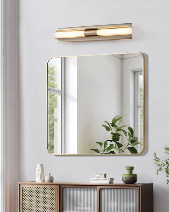 Vanity Light Thesis 207624A Colton 30 inch 2 light Champagne Gold 5CCT LED Vanity Light with Etched Opal Glass Shades THESIS