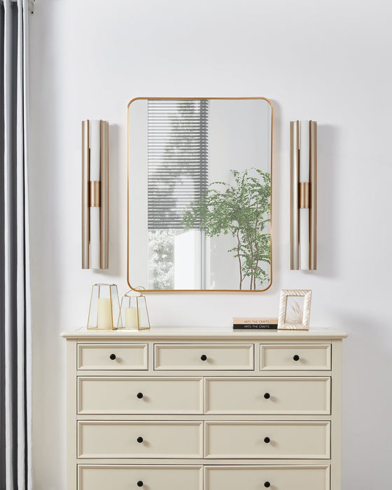 Vanity Light Thesis 207624A Colton 30 inch 2 light Champagne Gold 5CCT LED Vanity Light with Etched Opal Glass Shades THESIS