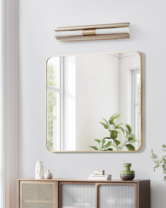 Vanity Light Thesis 207624A Colton 30 inch 2 light Champagne Gold 5CCT LED Vanity Light with Etched Opal Glass Shades THESIS