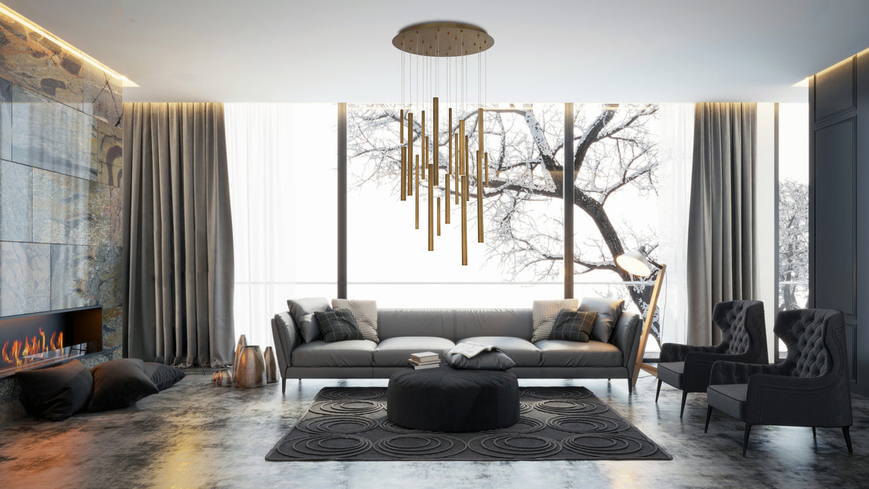 Eurofase 31445-038 Santana 24" Brushed Brass LED Chandelier