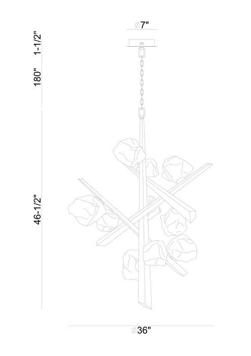 Eurofase 47235-014 Thorah 47" Matte Gold LED Chandelier
