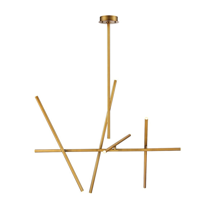 Eurofase 36250-035 Crossroads 47" Brushed Brass LED Chandelier