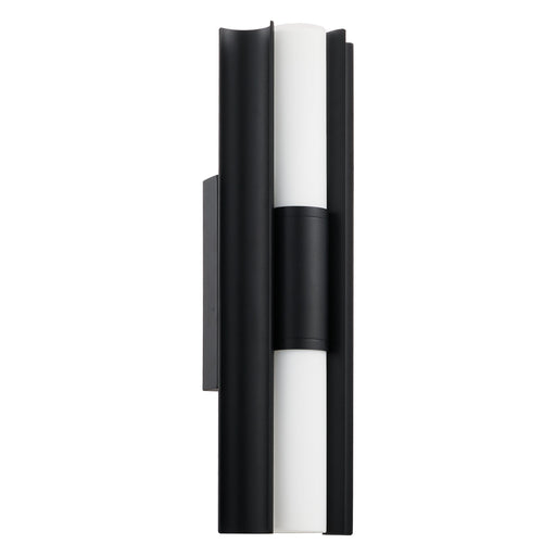 Vanity Light Thesis 207631A Colton 18 inch 2 light Textured Black 5CCT LED Vanity Light with Etched Opal Glass Shades THESIS