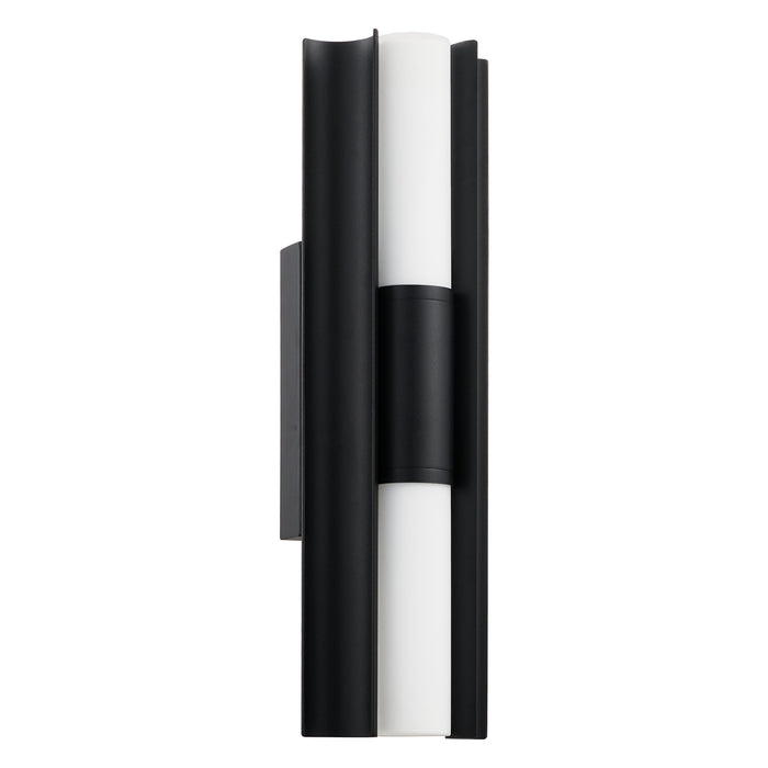 Vanity Light Thesis 207631A Colton 18 inch 2 light Textured Black 5CCT LED Vanity Light with Etched Opal Glass Shades THESIS