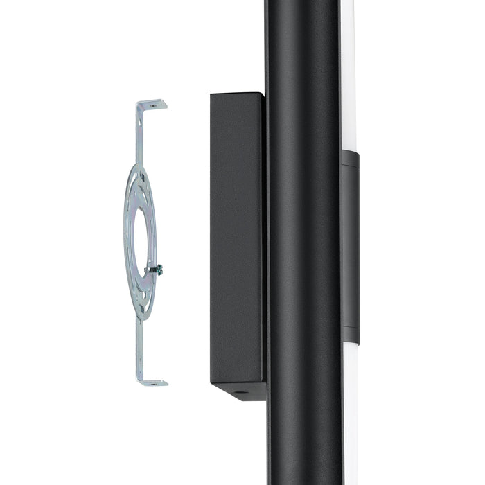 Vanity Light Thesis 207631A Colton 18 inch 2 light Textured Black 5CCT LED Vanity Light with Etched Opal Glass Shades THESIS