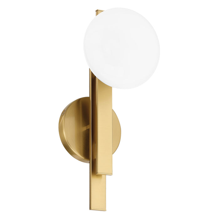 Vanity Light Thesis 207382A Julep 15 inch 1 light Brushed Gold Vanity Light with Opal Glass Shade THESIS