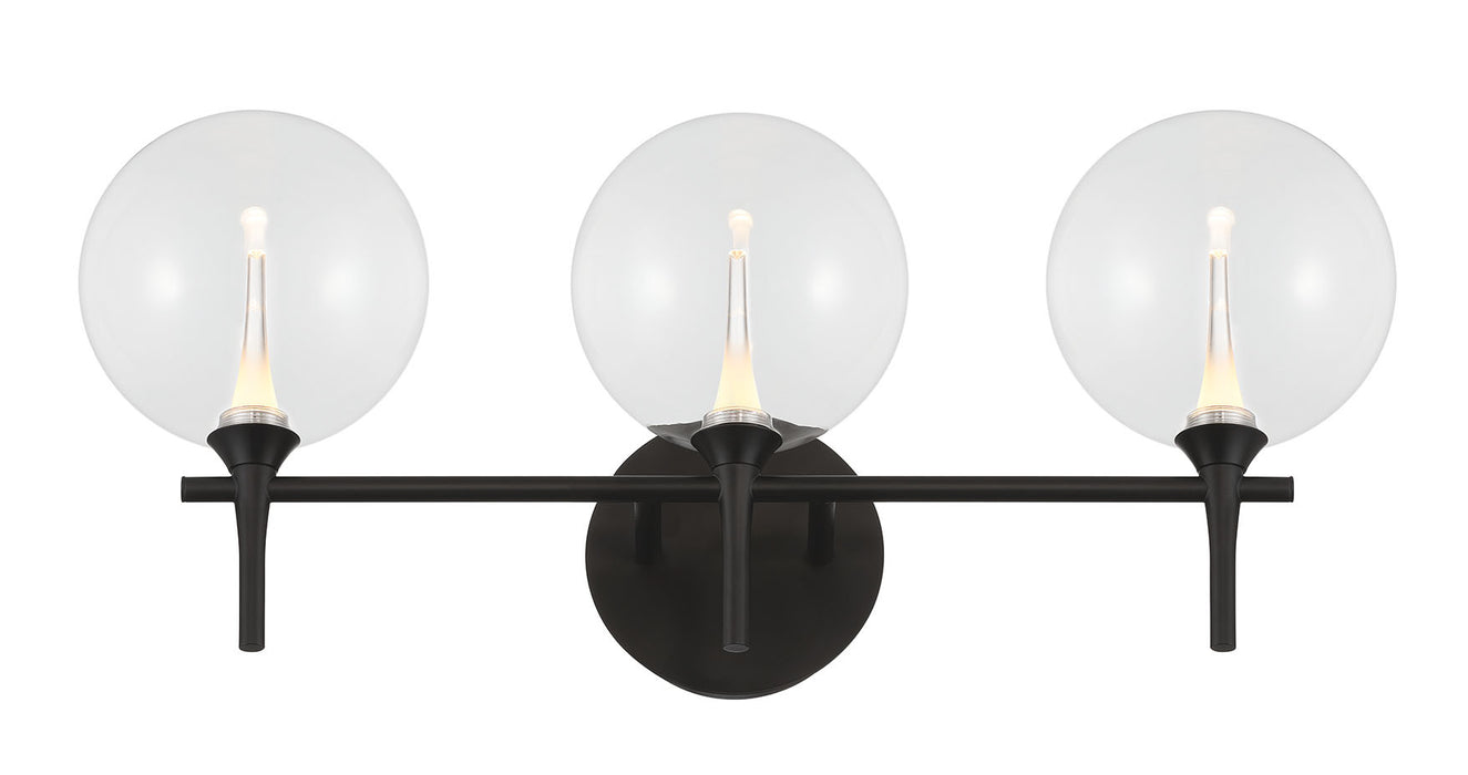 Eurofase 48915-014 Iissa 3-Light Matte Black LED Vanity Light