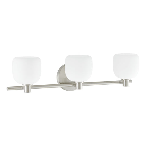 Vanity Light Thesis 207015A Valentina 24 inch 3 light Brushed Nickel Vanity Light with Etched Opal Glass Shades THESIS