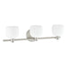 Vanity Light Thesis 207015A Valentina 24 inch 3 light Brushed Nickel Vanity Light with Etched Opal Glass Shades THESIS