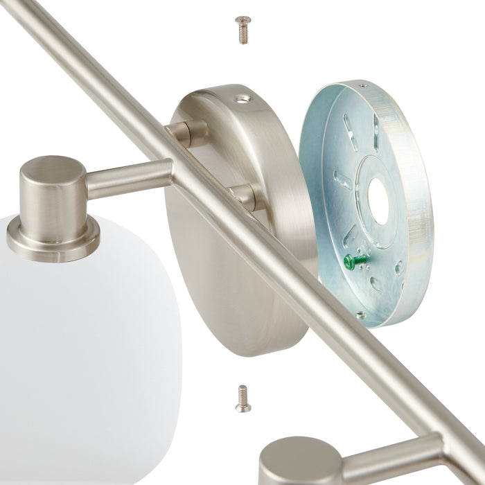 Vanity Light Thesis 207015A Valentina 24 inch 3 light Brushed Nickel Vanity Light with Etched Opal Glass Shades THESIS