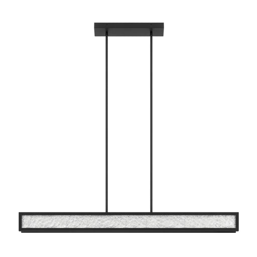 Chandelier Thesis 207414A Courtney 48 inch Textured Black 5CCT LED Linear Chandelier with Clear Water Glass THESIS