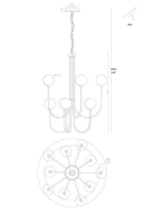 Eurofase 48925-036 Iissa 40" Gold LED Chandelier