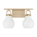 Vanity Light Thesis 207855A Mansfield 16 inch 2 light Champagne Gold Vanity Light with Opal Glass Shades THESIS