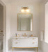 Vanity Light Thesis 207855A Mansfield 16 inch 2 light Champagne Gold Vanity Light with Opal Glass Shades THESIS