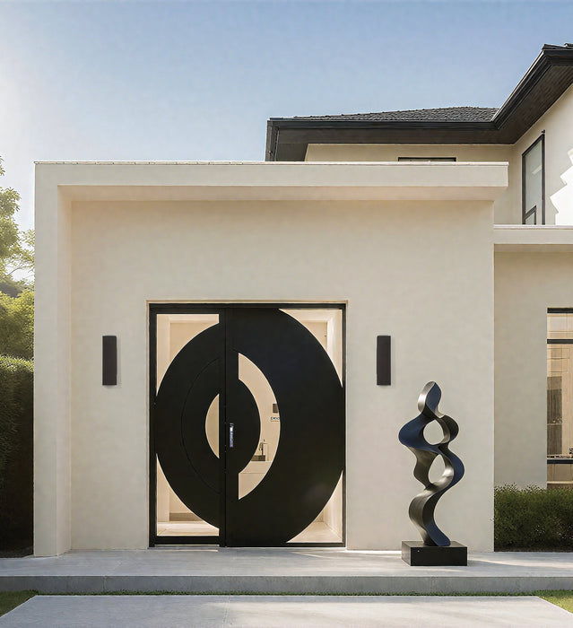 Exterior Wall Sconce Thesis 207737A Jasper 20 inch 2 light Graphite LED Exterior Wall Sconce THESIS