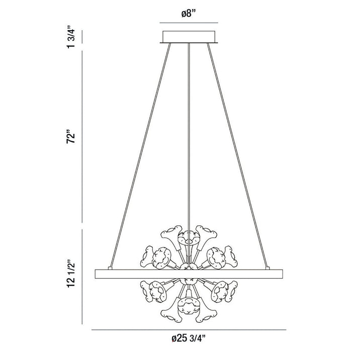 Eurofase 37342-012 Clayton 26" Brushed Silver LED Chandelier