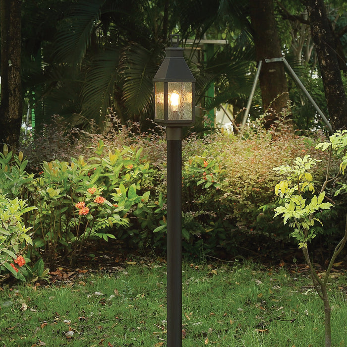 Exterior Post Light Thesis 207764A Glencrest 20 inch 1 light Textured Black Exterior Post Light with Clear Water Glass THESIS