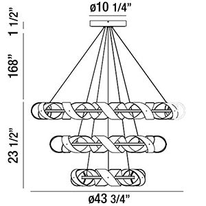 Eurofase 30082-014 Banderia 44" Bronze-Gold Mix LED Chandelier