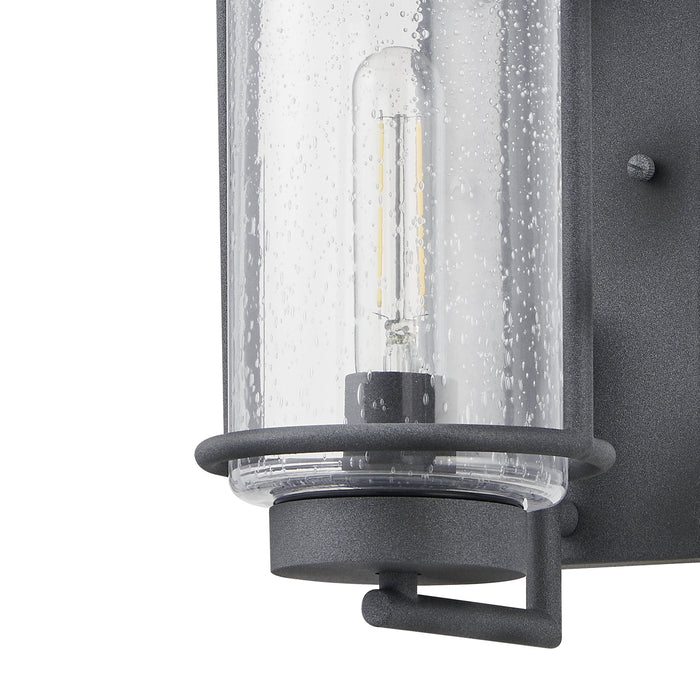 Exterior Wall Sconce Thesis 207076A Taplow 16 inch 1 light Weathered Zinc Exterior Wall Sconce with Clear Seeded Glass Shade THESIS