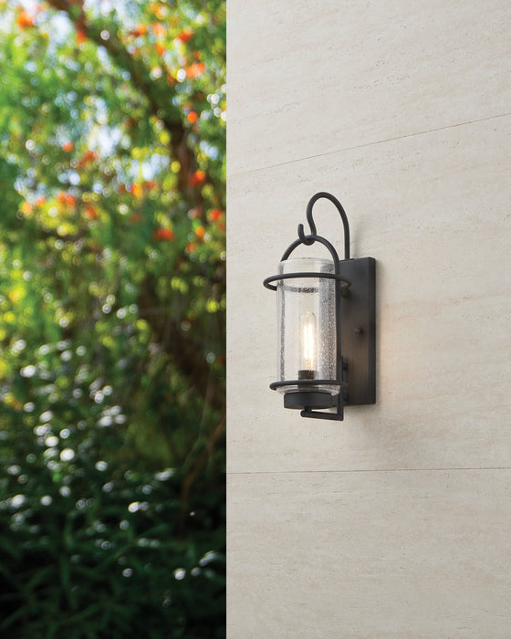 Exterior Wall Sconce Thesis 207076A Taplow 16 inch 1 light Weathered Zinc Exterior Wall Sconce with Clear Seeded Glass Shade THESIS