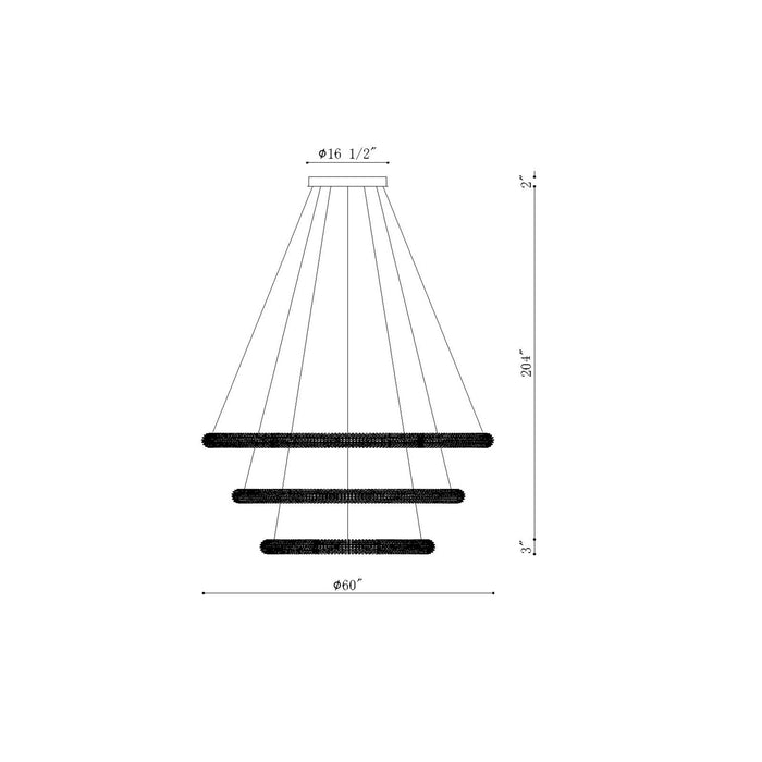 Eurofase 43927-012 Sassi 60" Chrome LED Chandelier
