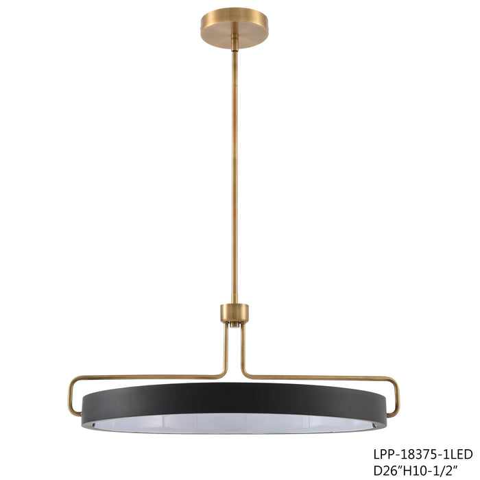 Eurofase 37082-017 Pemberton 26" Brushed Brass LED Pendant Light