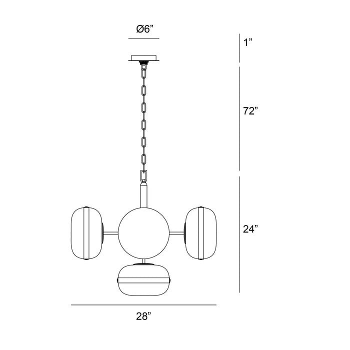 Eurofase 38129-025 Nottingham 28" Polished Nickel Chandelier