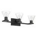 Vanity Light Thesis 207663A Gilford 24 inch 3 light Matte Black Vanity Light with Clear Glass Shades THESIS