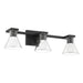 Vanity Light Thesis 207663A Gilford 24 inch 3 light Matte Black Vanity Light with Clear Glass Shades THESIS