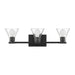 Vanity Light Thesis 207663A Gilford 24 inch 3 light Matte Black Vanity Light with Clear Glass Shades THESIS