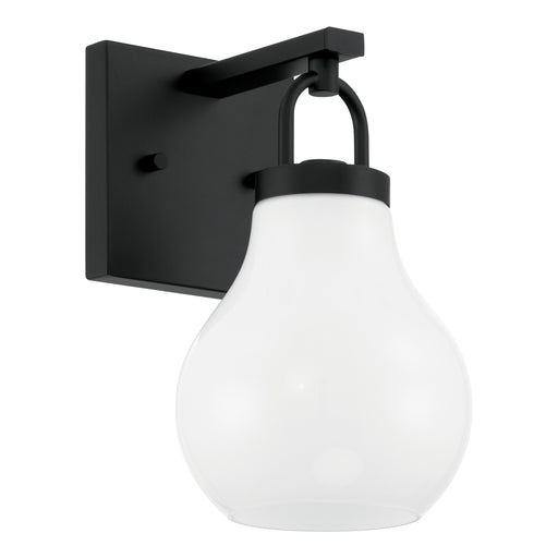 Vanity Light Thesis 207849A Mansfield 6 inch 1 light Matte Black Vanity Light with Opal Glass Shade THESIS