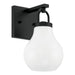 Vanity Light Thesis 207849A Mansfield 6 inch 1 light Matte Black Vanity Light with Opal Glass Shade THESIS