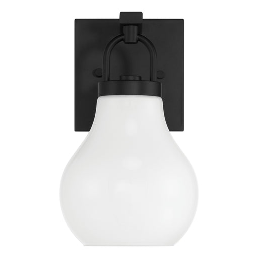 Vanity Light Thesis 207849A Mansfield 6 inch 1 light Matte Black Vanity Light with Opal Glass Shade THESIS