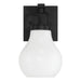 Vanity Light Thesis 207849A Mansfield 6 inch 1 light Matte Black Vanity Light with Opal Glass Shade THESIS