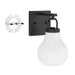 Vanity Light Thesis 207849A Mansfield 6 inch 1 light Matte Black Vanity Light with Opal Glass Shade THESIS