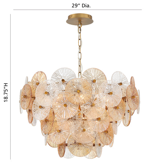 Eurofase 44572-013 Sue-Anne 29" Matte Gold Chandelier
