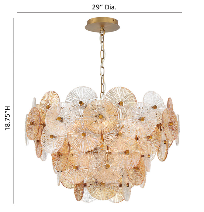 Eurofase 44572-013 Sue-Anne 29" Matte Gold Chandelier