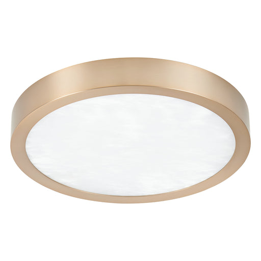 Flush Mount Thesis 207615A Argyle 12 inch Champagne Gold and Natural Alabaster 5CCT LED Flush Mount THESIS
