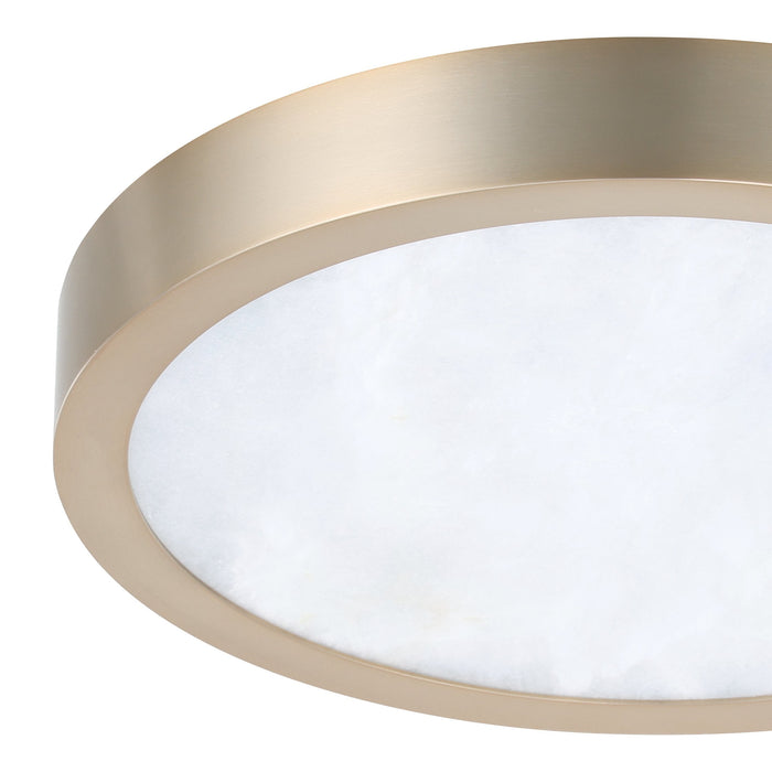 Flush Mount Thesis 207615A Argyle 12 inch Champagne Gold and Natural Alabaster 5CCT LED Flush Mount THESIS