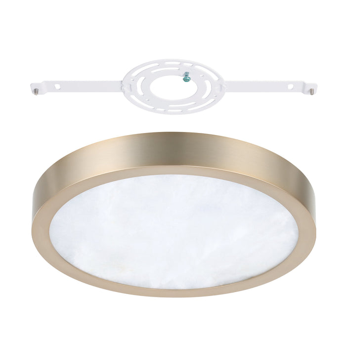 Flush Mount Thesis 207615A Argyle 12 inch Champagne Gold and Natural Alabaster 5CCT LED Flush Mount THESIS