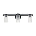 Vanity Light Thesis 207037A Bedminster 24 inch 3 light Matte Black Vanity Light with Clear Ribbed Glass Shades THESIS