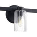 Vanity Light Thesis 207037A Bedminster 24 inch 3 light Matte Black Vanity Light with Clear Ribbed Glass Shades THESIS