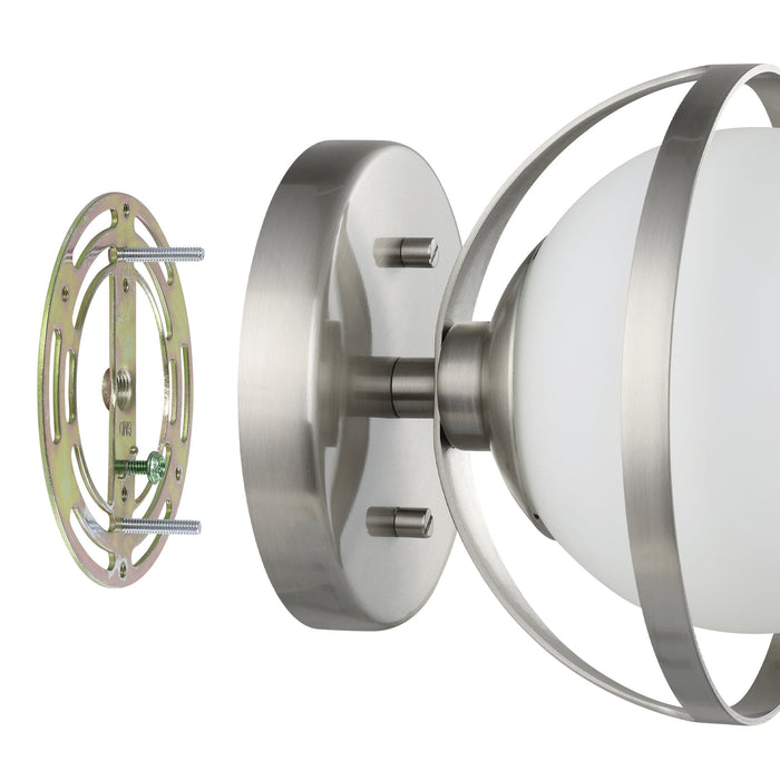 Vanity Light Thesis 206968A Parker 6 inch 1 light Brushed Nickel Vanity Light with Etched Opal Glass Shade THESIS