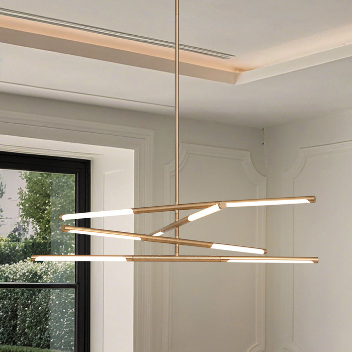 Chandelier Thesis 207281A Overture 36 inch 8 light Champagne Gold 5CCT LED Chandelier THESIS