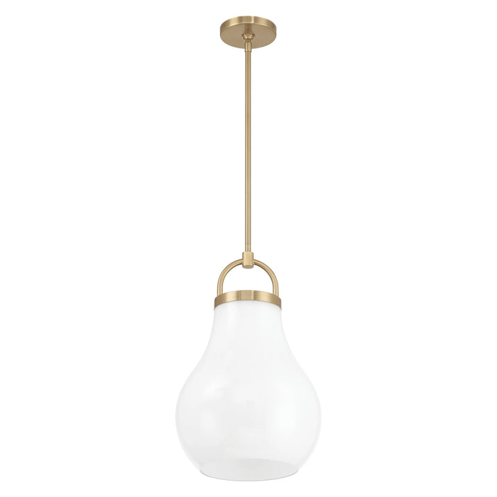 Pendant Light Thesis 207654A Mansfield 12 inch 1 light Champagne Gold Pendant Light with Opal Glass Shade THESIS