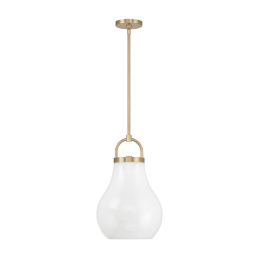Pendant Light Thesis 207654A Mansfield 12 inch 1 light Champagne Gold Pendant Light with Opal Glass Shade THESIS