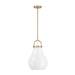 Pendant Light Thesis 207654A Mansfield 12 inch 1 light Champagne Gold Pendant Light with Opal Glass Shade THESIS